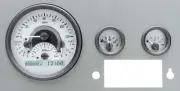 Dakota Digital 1955-86 Jeep CJ Analog Gauges Silver Alloy White VHX-55J-S-W (for: Jeep)