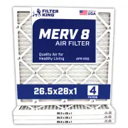 Filter King 26.5x28x1 Air Filter 4-PACK MERV 8 Actual Size 26.5 x 28 x .75"