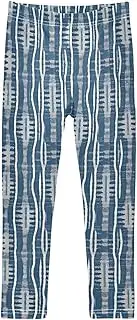 [Joisal] Chic Waves Blue Girls Leggings, Comfy for Gymnastics Pants for Girls, 4-10T