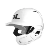 Potenza Batting Helmet with Jaw Flap, L/XL, Gloss White, Right-Handed Hitter