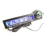 LCD Digital Car Compass LED 12V Voltage Meter Time Clock Thermometer w/Backlight (for: Peugeot)