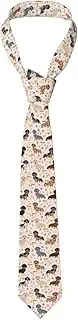 [WURTON] Dog Breed Print Men'S Neckties Tie,Funny Novelty Neck Ties Cravat For Groom,Father, And Groomsman