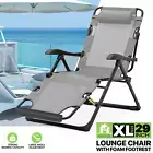 Foldable Zero Gravity Chair Adjustable Lounge Recliner Beach Chair Camping Cot