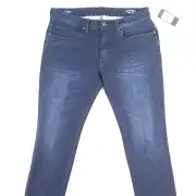 BUFFALO DAVID BITTON FADED DARK BLUE 34X32 MAX SKINNY STRETCH JEANS MENS NEW