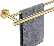 Double Bath Towel Bar, Brushed Gold 30 Inch Stainless Steel Towel Rack for Bathroom, Towel Holder Wall Mount, 33 in Total Length, TB100L30-BG