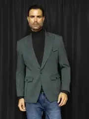 NWT SIZE M MENS GREEN BLAZER ,TAILOR FIT, 2 SIDE VENT , Safari Patch Pockets