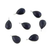 Iolite Blue Quartz Silver Plated DIY Single Bail Making Connector Lot of 7 Pcs