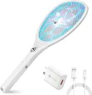 Mosquito Zapper, Fly Swatter Electric Mosquito Killer Racket, Rechargeable Effic