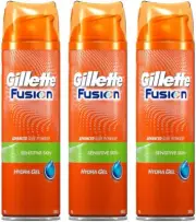 Gillette Fusion Hydra Shaving Gel Sensitive Skin, Pack of 3,195G*3