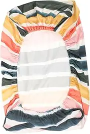 MOLUCKFU Washable Changing Pad Cover for Boys Reusable Changing Table Sleeve Rainbow Stripes Comfortable Breathable Removable Easy to Clean and Replace