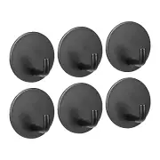 Self Adhesive Hooks, 6 Pack 304 Stainless Steel Sticky Hooks Wall Hanger, Black