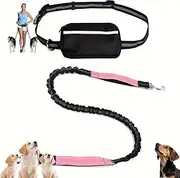 Upliftjoys Dog Leash, Upliftjoys Hands Free Dog Leash with Zipper Pouch, Dual Padded Handles Running Leashes, Retractable Dogs Leashes for Small＆Large Dogs (Pink,Single Rope)