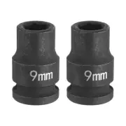 2pcs Deep Impact Socket 3/8" Drive by 9mm Metric 6 Point Socket 30mm Long