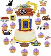 Friends Themed Party Decorations Supplies Include 1 Big Cake Topper And 24 Cupcake Toppers