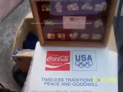 Coca Cola 12 SANTA PIN 50 YR Framed Box Set NIB LTD
