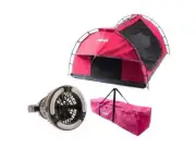 Kings Pink Double Swag + Double Swag Pink Canvas Bag + 2in1 LED Light & Fan