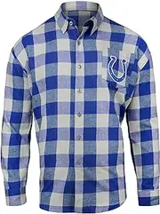 Indianapolis Colts Large Check Flannel Shirt - Mens Large