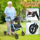 Mobility Rollator Walker with Seat for Seniors Rolling Walking 4 Wheel Aluminum