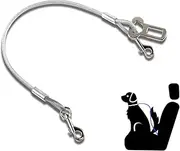 80 CM Dog Seat Belt Harness for Car, Chew Proof Tether Cable Dog Vehicle Seatbelt Safety Restraint, 360° Rotation Hook Steel Cable Dog Headrest Support