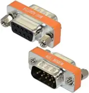 2 PCS Mini Null Modem DB9 9 Pin Female to DB9 Male Data Transfer Serial