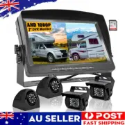 Backup Rear Side View Camera + 7'' Quad HD DVR Record Monitor System for Truck