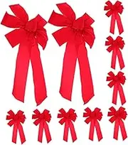 iplusmile 10pcs Velvet Bows for Weddings Large Fabric Bow Wreath Festive Decor Elegant Accessory Home Ornament