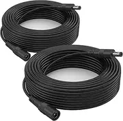 2PCS 33ft(10M) Power Extension Cable, 2.1mm x 5.5mm Connector, Compatible with Universal 12V DC Adapter Cord or Wall Charger for Security Camera IP Camera/DVR/NVR System (2Pack, Black)