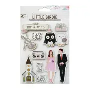 Little Birdie Happily Ever After Sticker 11/Pkg-Happily Ever After Wedd - 6 Pack