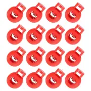 50Pcs 8mm Plastic Cord Locks Single Hole Spring Toggle Stopper, Red