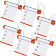 6x Funky Luggage Cylinder Tag Rollout Label for Address Details - Silver/Orange