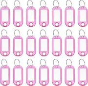uxcell Plastic Key Tags with Split Ring Label Window Identifiers ID Keychain Tags, 4.7x2mm Fit for Name Luggage (50Pcs, Fuchsia)