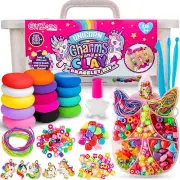 Unicorn Charms and Clay Bracelet Kit, Bracelet Making Kit for Girls