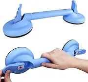 Shower Grab Bar for Bathtubs and Showers, 17.6 inch Heavy Duty Shower Handle with Strong Suction Cup Grab Bars, Safety Shower Handrails for Elderly and Seniors, Blue