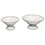 Willow & Silk Nested 36cm/30cm Set of 2 Round Taper Footed Serving Bowl