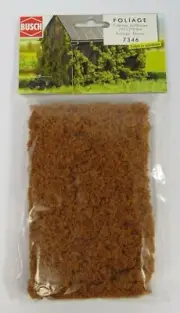 BNIB BUSCH 7346 LIGHT BROWN FLOCK FOLIAGE SHEET CLUMP MODEL RAILWAY SCENERY OO N