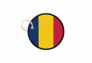 Keychain keyring print flag roundel circle chad