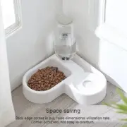 Large Corner Pet Feeder and Water Dispenser - Automatic Dog and Cat Bowl