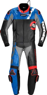 Spidi DP-Progressive Tour, leather suit 2pcs. , color: Black/Red/Blue/Grey , size: 48