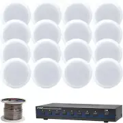 Pyle 8" 250W Speakers, 100FT Speaker Wire, 8-Channel Speaker Selector, Bundle