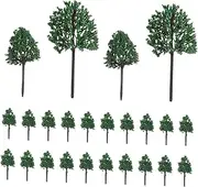 24pcs Simulated Tree Decorations Desktop DIY Sand Table Tree Ornament DIY Tree Decor