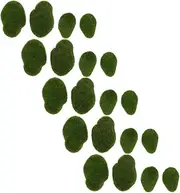 GRADENEVE Lifelike Moss Rocks 24pcs Simulated Moss Stones Micro Landscape Decor for Garden