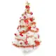 摩達客 台灣製12呎/12尺 (360cm)特級白色松針葉聖誕樹 (紅金色系配件)(不含燈)