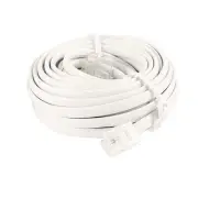 4.5M 15ft RJ11 6P4C Telephone Extension Cable Connector Grey White