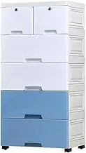 Plastic Storage Cabinet Drawer Organizer for Living Room Bedroom and Children's Room Blue (6 Layers)