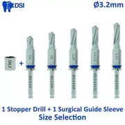1x DSI Dental Fixture External Irrigation Stopper Guided Drill & Sleeve Ø3.2mm