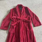 Polo Ralph Lauren Microfiber Tuxedo Collar Robe, Size Medium - Red NWT