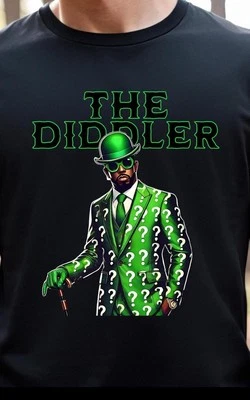 Diddy Diddler the riddler Black-Funny Meme T-Shitt Adult Unisex Large