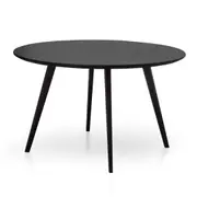 Halo 1.2m Wooden Round Dining Table - Full Black