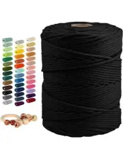 Munzong Natural Handmade Macrame Cotton Cord 5mm x 328 Yards-Weaving,Crafting