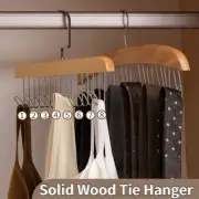 Wood Belt Camisole Clothes Hanger 8 Hooks Tie Hats Organizer Rack Storage Holder